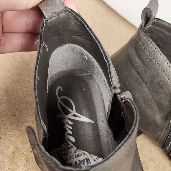 American Rag  Cadee Ankle Boots Brown grey Faux Leather Side Zips Womens 8 M - Picture 13 of 14